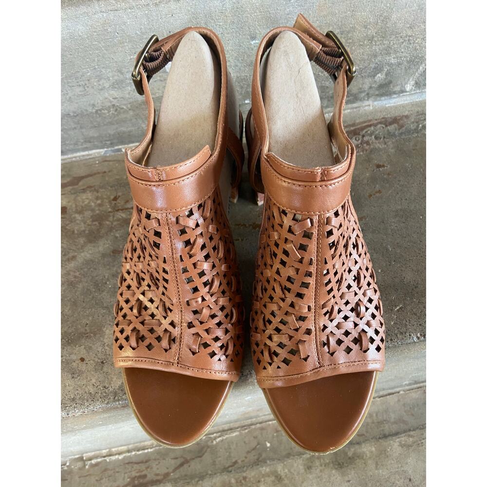 Franco Sarto Harlet 3 Tan block heel leather sandal - Picture 5 of 7